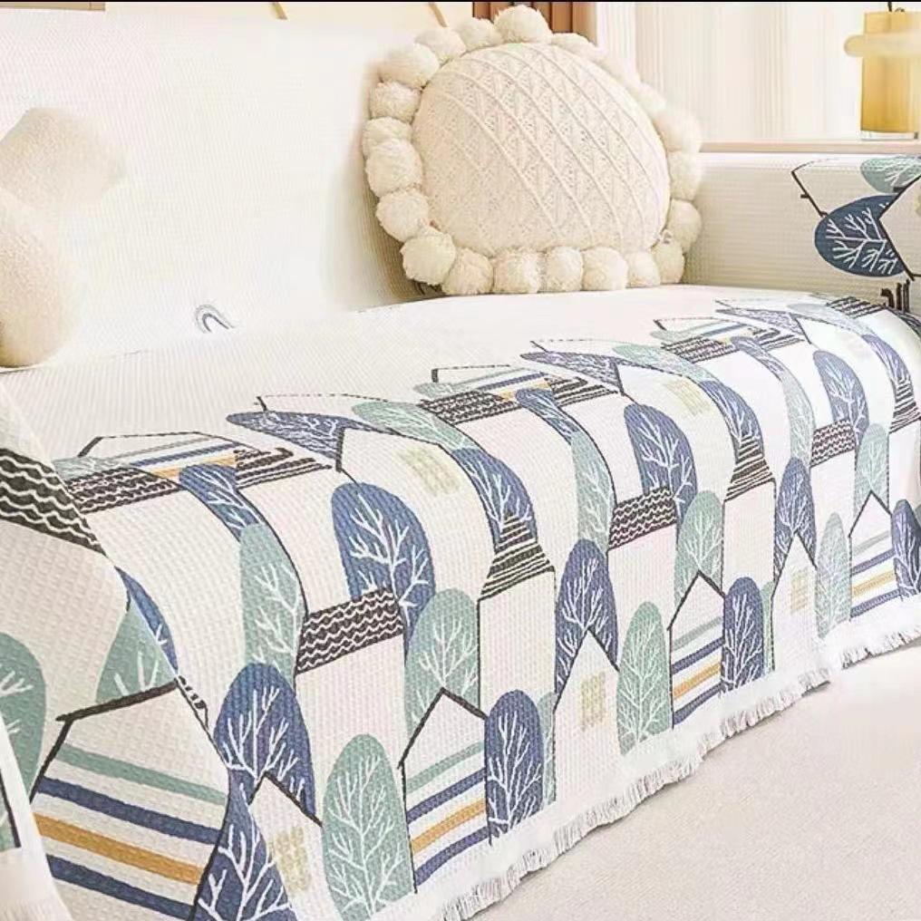 Nordic Universal Non-Slip Sofa Blanket Cover – Full Coverage, All-Season, Machine Washable