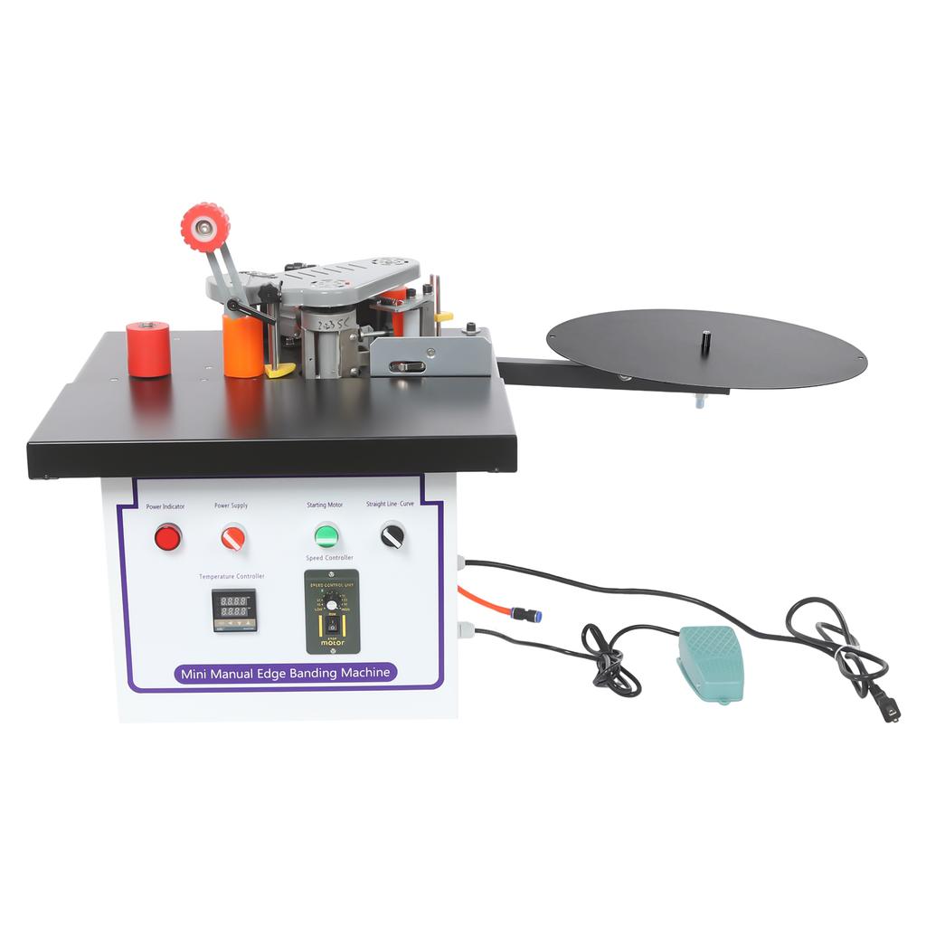 110v Portable Woodworking Edge Banding Machine-Adjustable Speed Curve/Straight Line For PVC/MDF/ABS/Particle Board/Acrylic board