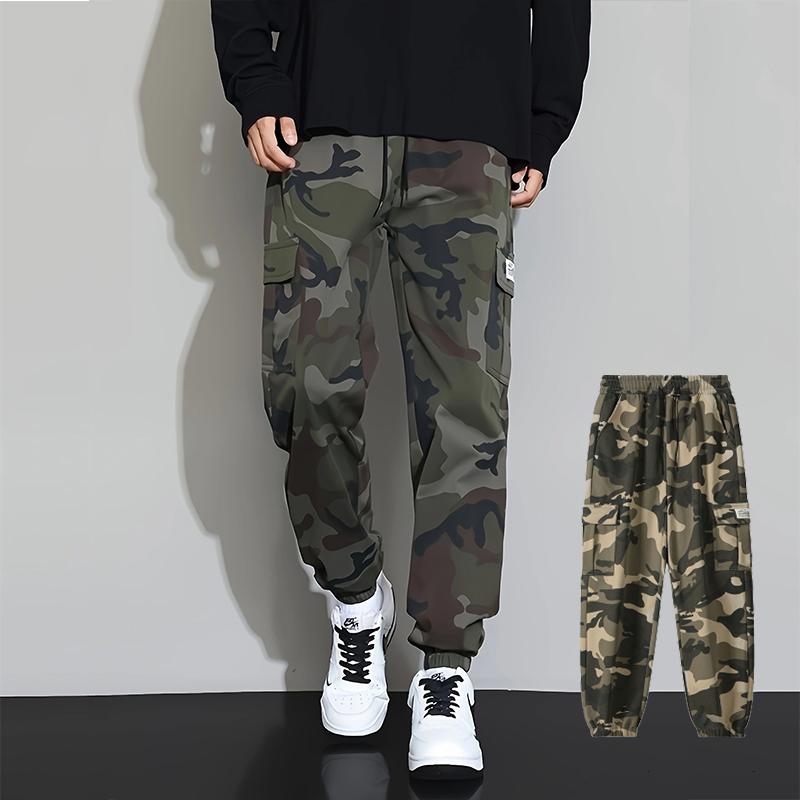 Camouflage Work Pants Autumn Men's Leg Tied Casual Pants with Multiple Pockets Korean Version Men's Pants
