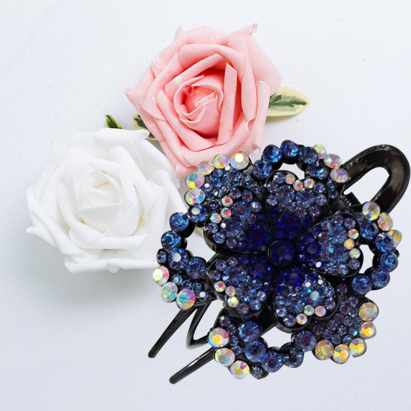 

Three-pronged Hair Clip with Duckbill Shape, Hair Clip for Side of The Back of The Head, Hairpin for Fixing The Flower Pattern Hairstyle. озеро синий