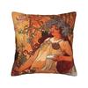 Alphonse Mucha (  )  Pillowcase Polyester Cushion Cover Decorations  Throw Pillow Case Cover Chair Zippered Xcm