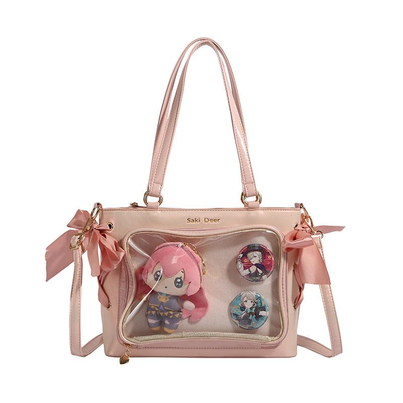 Uniform temptation niche transparent new commuter bag chain design single shoulder oblique span bag
