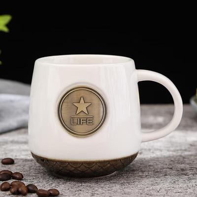 Chaxun Classic Bronze Emblem Office Mug