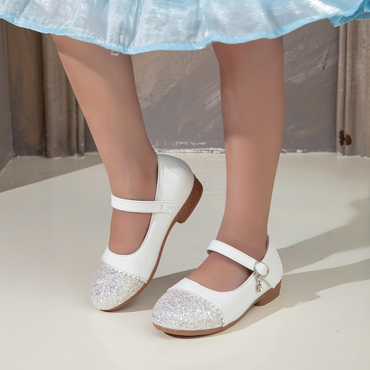 

Туфли из кожи для девочек, туфли принцессы, весенние и осенние модные туфли, туфли на мягкой подошве для девочек, танцевальные туфли для девочек 26 белый