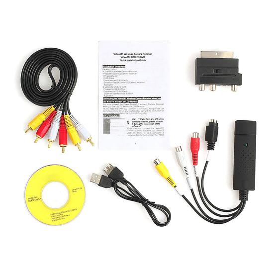 USB 2.0 Video Audio VHS to DVD HDD Converter Capture Card Scart RCA Adapter