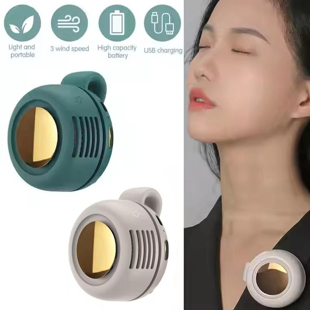 Portable Mini Small Cyclone Bladeless Fan Large Wind 360 Degree Wind Control Hanging Waist Bladeless Fan Handheld Cooling Device