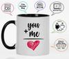 Inkdotpot 11 Oz  Ceramic Coffee  Mugs You   Me  Love Coffee Mugs Great for Bride Groom Engagement Gift Bachelor and Bachelorette