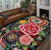 1 Piece of Colorful Embroidered Floral Floor Mat with Bright Embroidered Floral Patterns for Home Decoration