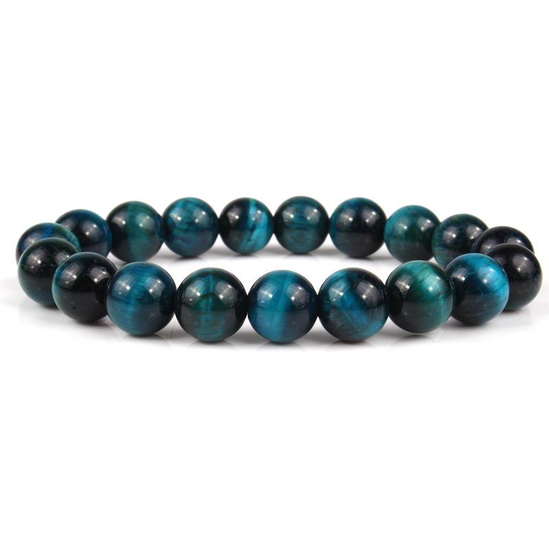Natural 3A Tiger Eye Stone Bracelet - Colored Buddhist Prayer Beads Handcrafted Jewelry