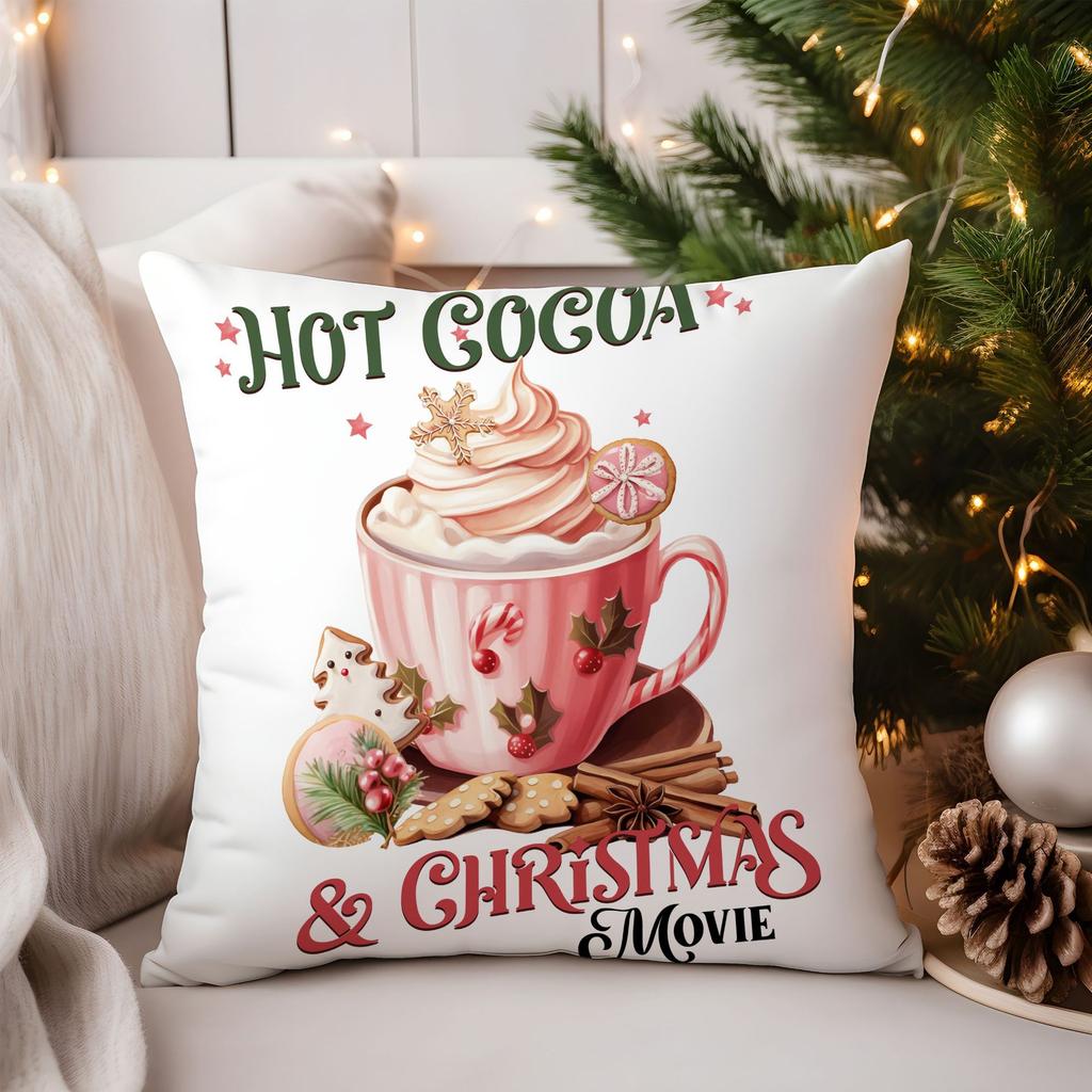 Popular Christmas Pillowcase Office Seat Cushion Home Bedside Pillowcase