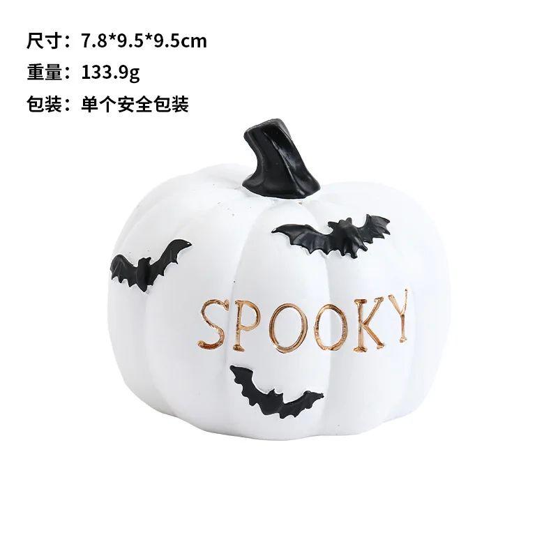 Halloween Pumpkin Light Decoration Horror Pumpkin Light Resin Creative Skull Light Hollow Out Large Pumpkin Atmosphere Ornament