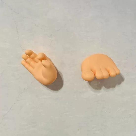 2Pcs Bathroom Toothbrush Holders Hand Feet Shape Simple Installation Multipurpose