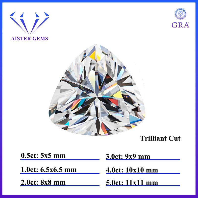 Weißer D-Farbe Moissanitstein mit GRA Rund Oval Herz Smaragd Prinzessin Radiant Cushion Trilliant Marquise Schliff