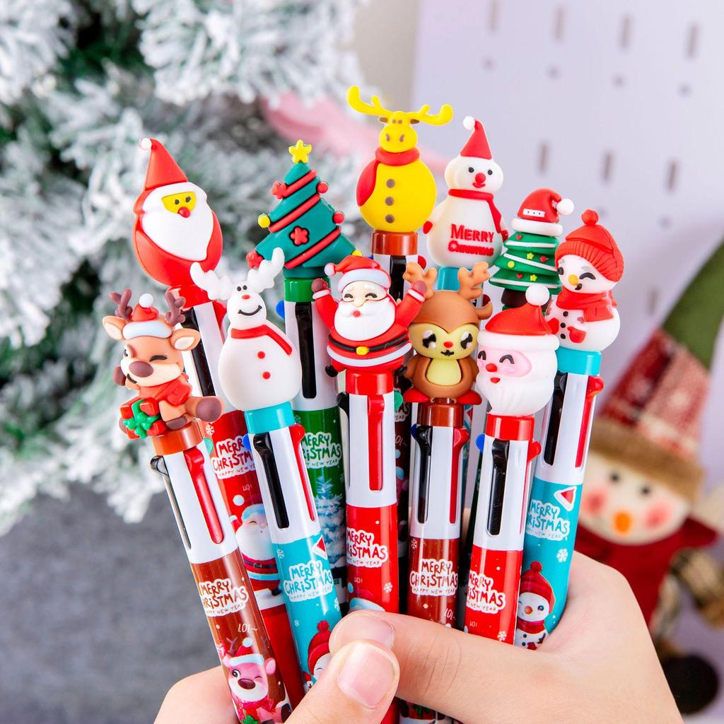 Cartoon Christmas Multi-Color Ballpoint Pen - Student Gift & Journal Pen