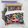 3pcs Duvet Cover Set (1*Duvet Cover + 2*Pillowcase, Without Core), Princess Peach Toadstool Print Bedding Set, Bedroom Decor, All‑Season, Birthday Gif