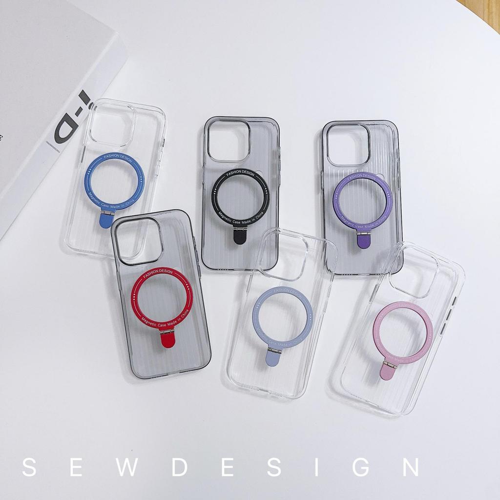 Apple 16 Pro Max Case: Transparent, Non-Slip, Corrugated Shell with Integrated Stand for iPhone 16 Series, Skin-Feel Finish