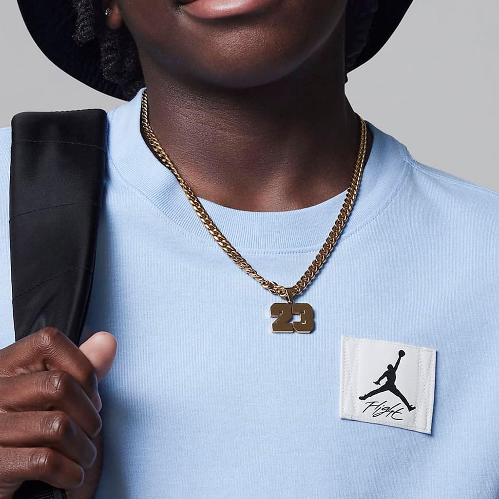 Jordan MJ Flight Essentials Solid Logo Crew Neck Short Sleeve T-Shirt Kids Tops Light-Aqua-Blue FQ0783-425