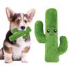 High Quality Interactive Green Cactus Pet Chew Toy Plush Dog Toy In Cartoon Green Cactus Shape Woodfield