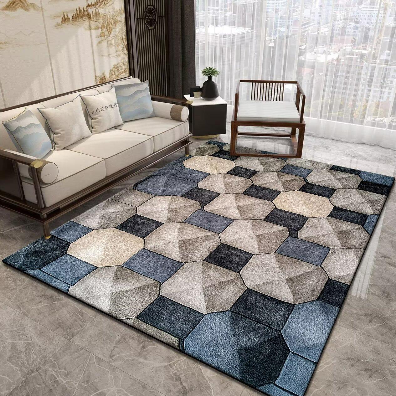 

Honeycomb Geometric Pattern Area Rugs for Living Room Abstract Home Sofa Non-slip Carpet Bedroom Children Tatami Soft Floor Mat 60*90cm