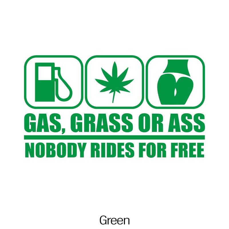 GAS, CRASS OR ASS NOBODY RIDES FOR FREE Car Stickers, Automobile Trucks Windows Bumper Car Accessories Waterproof Viny Decal