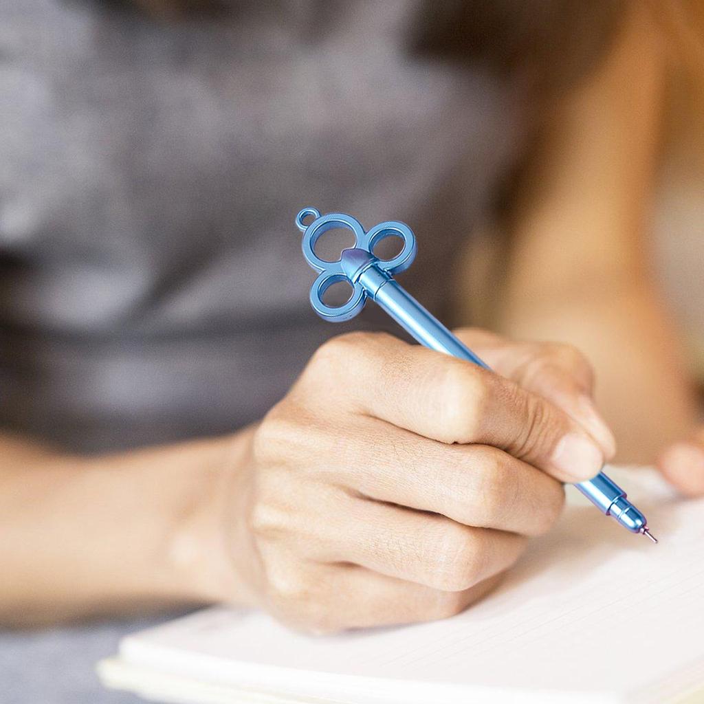 6 buc. stilou cu cerneală cu gel în formă de cheie, pixuri de scris noutate pentru copii, elevi, joc de recompensă, umplutură pentru ciorapi, vârf cu ac de 0,38 mm