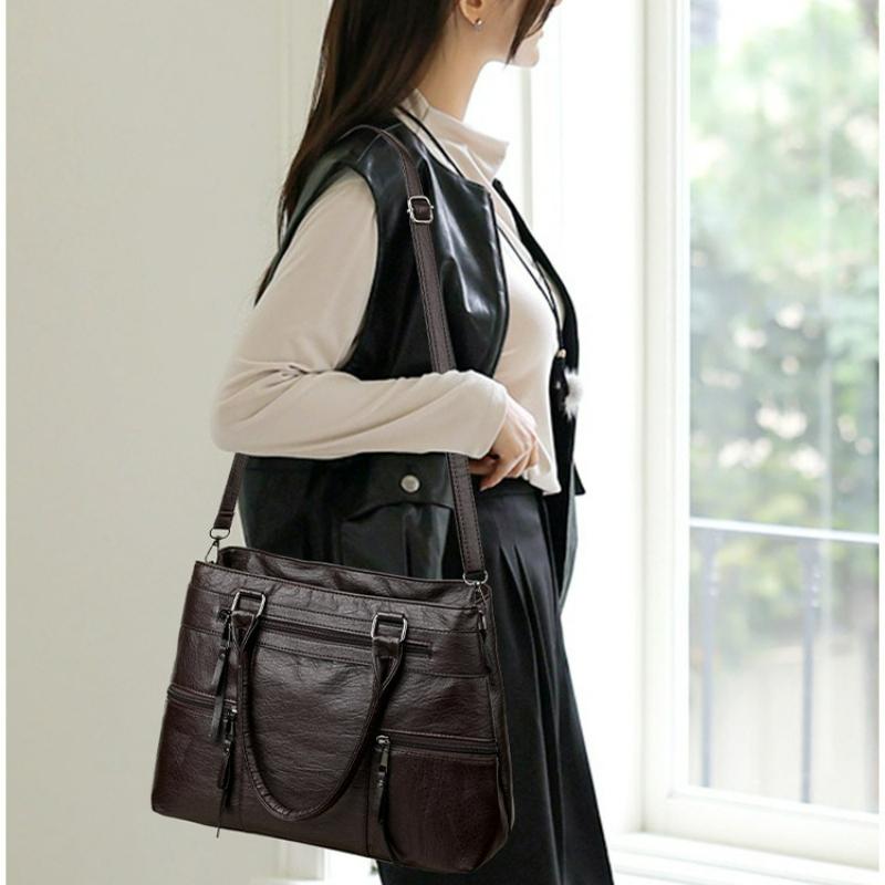 Mom Bag, Retro Handbag, Tote Bag, Simple and Fashionable, Internet Famous Single Shoulder Crossbody Bag