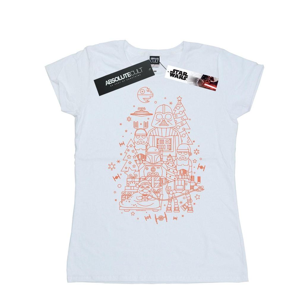 STAR WARS Womens/Ladies Empire Christmas Cotton T-Shirt