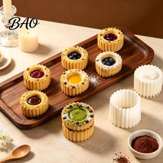 Detachable Pastry Cutter Double-Headed Mooncake Mold, Sunflower Pattern Reusable ABS Hand-Press Easy Creative Cookie Stamp Press Cleaning Kitchen