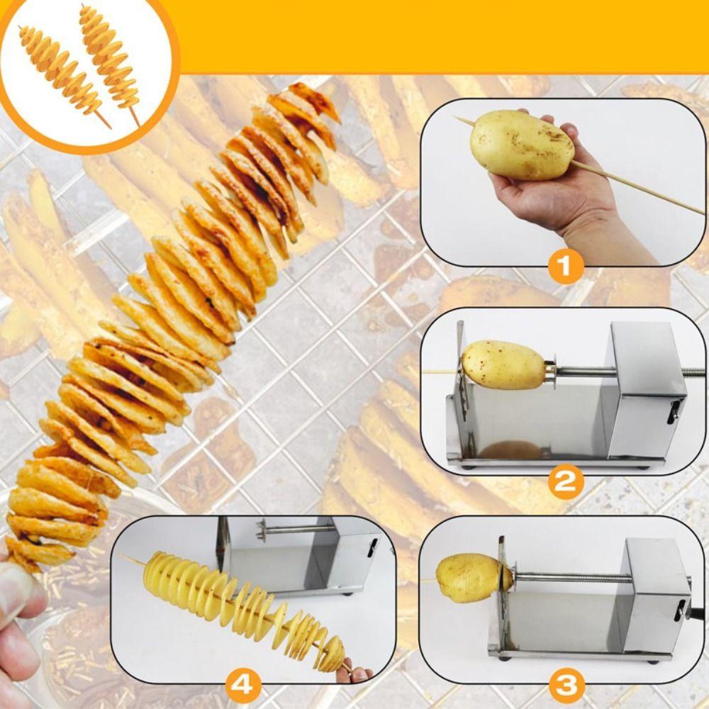 Stainless Steel Spiral Potato Cutter Wear Resistant French Fry Cutter  Snack Preparatio