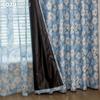 1PC LOZUJOJU Literary Pastoral Style Blue Flower Printed Curtain Full Blackout Curtains for Bedroom Living Room Balcony Window for Home Decor
