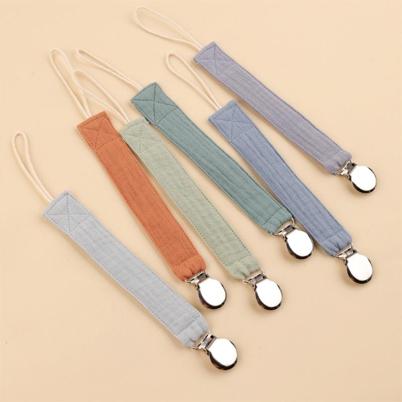 6Pcs Baby Pacifier Strap Baby Soother Chain Newborns Dummy Chain Clip Baby Product Cotton Teether Pacifier Strap Holder