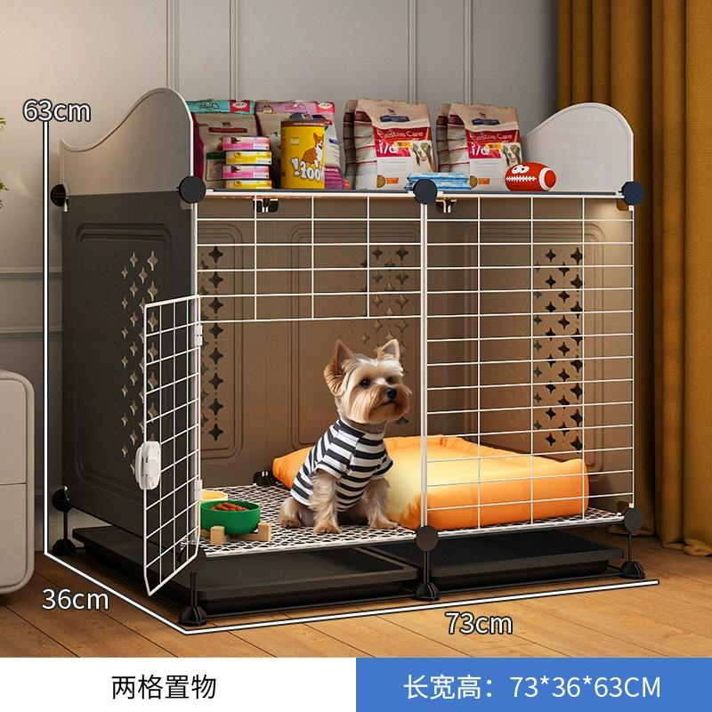 Kleiner bis mittlerer Hundekäfig für Teddy Bichon Haustierhaus mit Schlafbereich Einraum-Ein-Toiletten-Design für Welpen Herausnehmbare Schale Hundezwinger