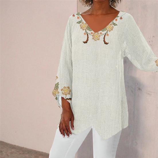 

Женские топы в китайском стиле с v-образным вырезом и длинными рукавами, повседневные топы, пуловеры в стиле ретро с 3D принтом, пуловеры с нерегулярным краем, уличная одежда