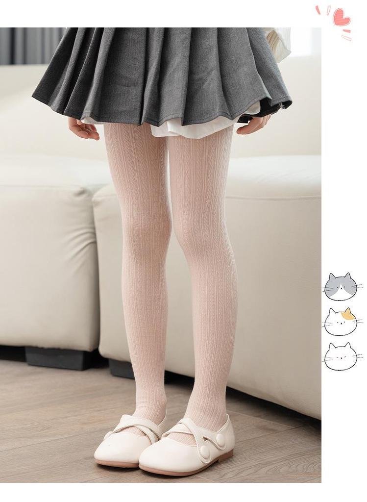 Zopfstrickstrumpfhosen für Mädchen: Herbst/Winter Funktionsunterwäsche, Hohe Elastizität, Baumwoll-Strumpfhose mit Füßen