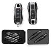 Pour Porsche Boxster Cayman Panamera Cayenne 911 Housse de Clé de Voiture 918 997 991 Étui à Clés en Fibre de Carbone Accessoires de Voiture Housse de Protection
