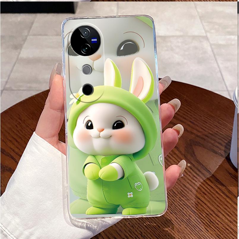 Case For VIVO V40 5G Back Cover VIVO V40 Pro 5G Cute Love Cat Rabbit Funny Cartoons Casing Ultra Thin Clear Soft TPU Phone Case