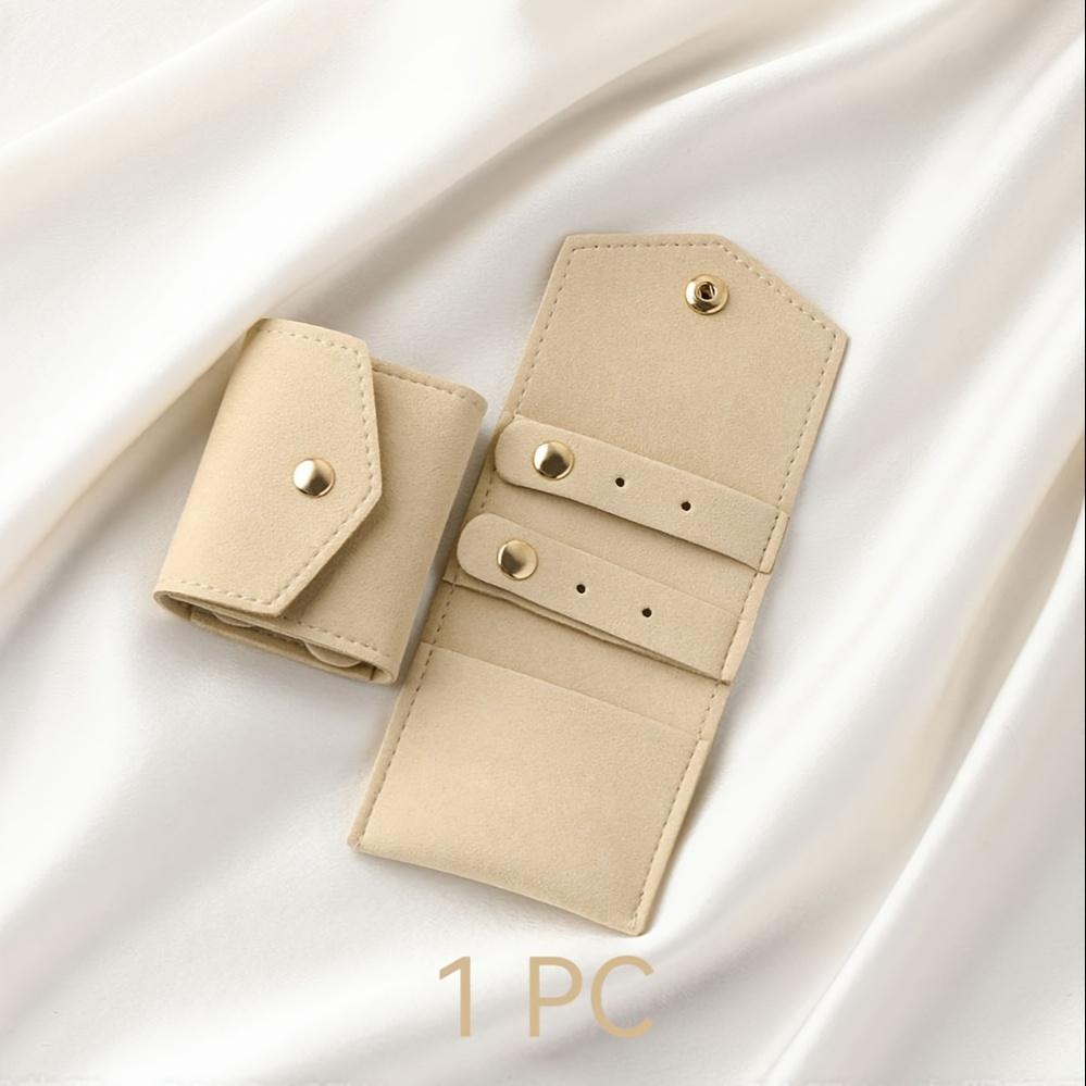 1 Stück Wildleder Schmuckaufbewahrung Faltbeutel Mini Schmuck Organizer Tasche Süßes Geschenk für Frauen Geeignet für Ring Ohrring Halskette Aufbewahrung