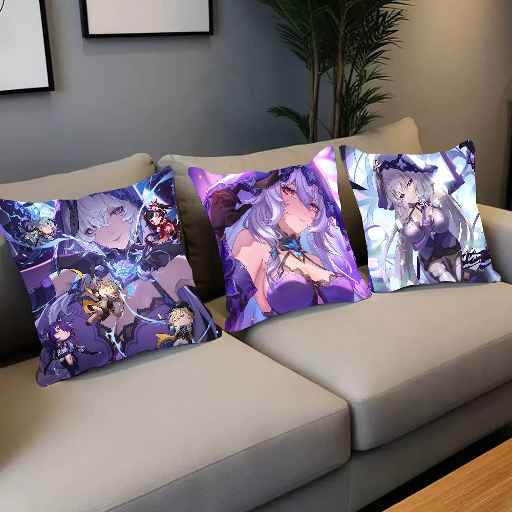 Game Honkai Star Rail Black Swan Pillow Case Square Pillow Bedroom Sofa Leisure Comfort Cushion Car Home Decoration