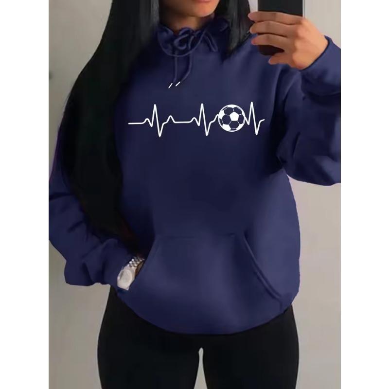 

Football Electrocardiogram Personality Design Women Hoody Harajuku Street Clothes Warm Sweatshirt Fleece Autumn Women Hoodies 3XL темно-синий