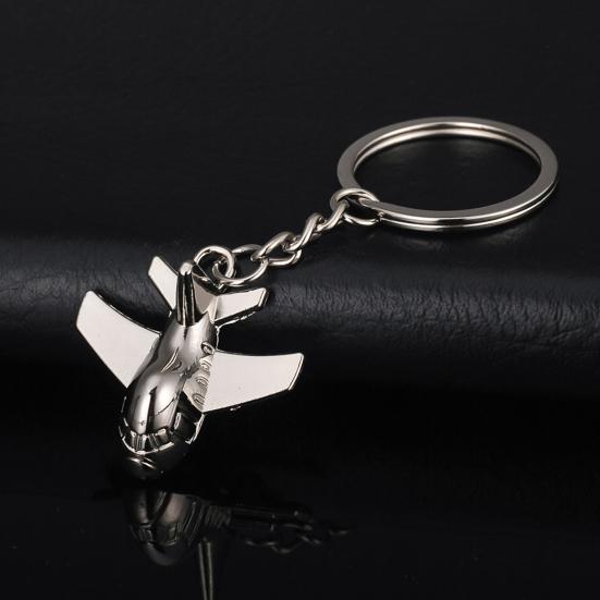 Creative Model Train Aircraft Airplane Ring Holder Keychain Accessories Gift
