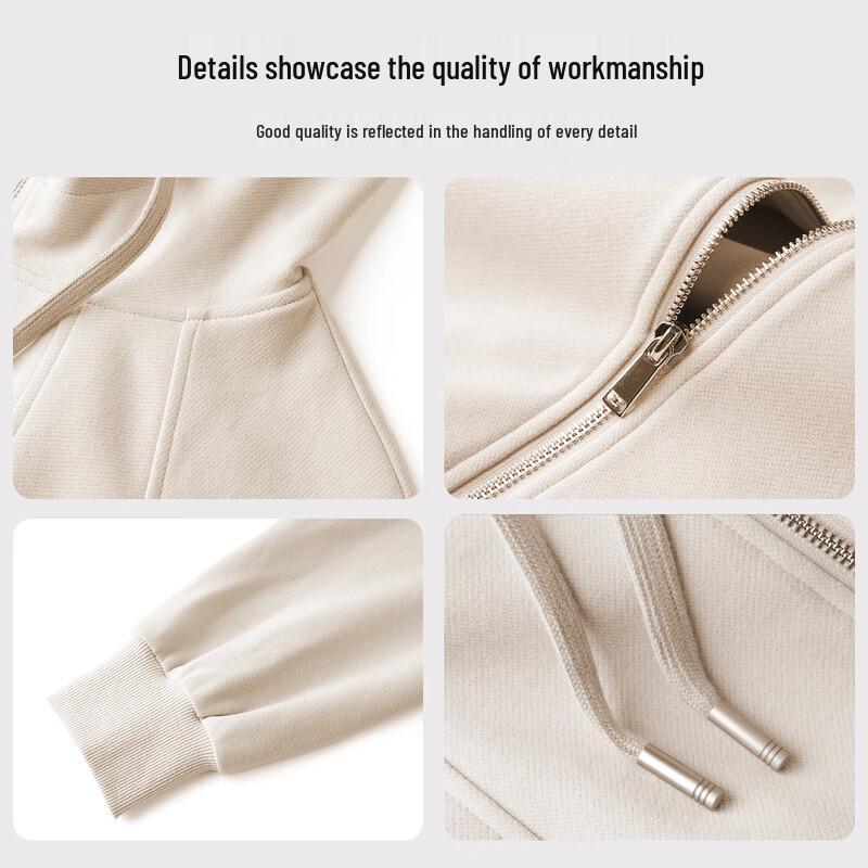 Handu Yishe Women's Hooded Short Cardigan Sweatshirt