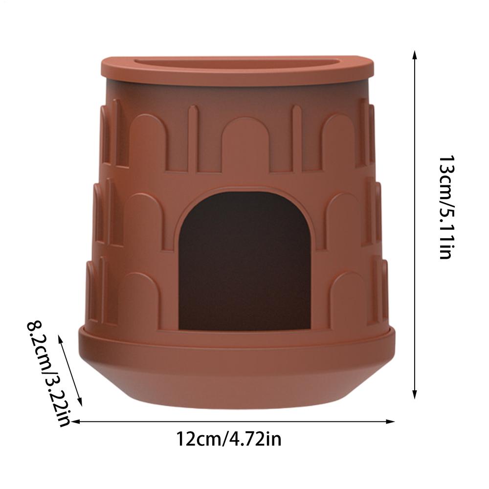 

Reptile Hide Leopard Gecko House Hiding Place Removable Habitat Decoration With Top Food Water Basin Aquarium Tank Accessories коричневый