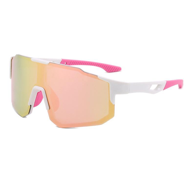 Women's Windproof UV Protection Cycling Sunglasses with Large White Transparent Frame