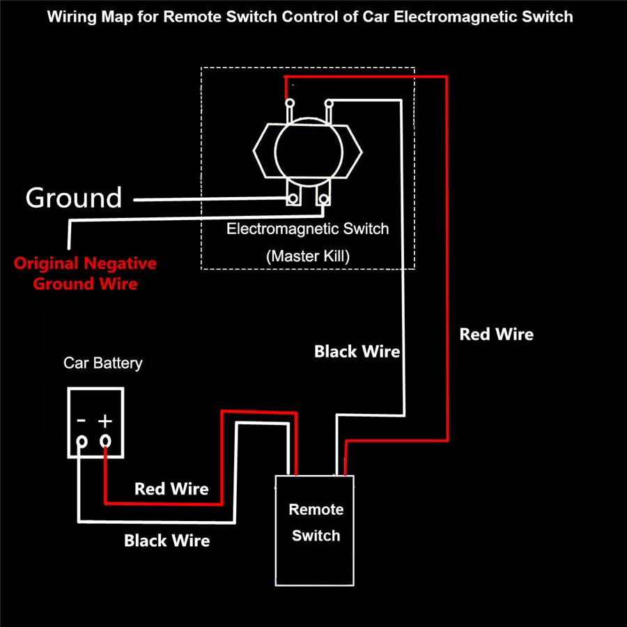 Car Auto Remote Control Battery Switch Disconnect Anti-theft Power Master Kill DC 12V Electromagnetic Solenoid Valve Terminal Master Kill System