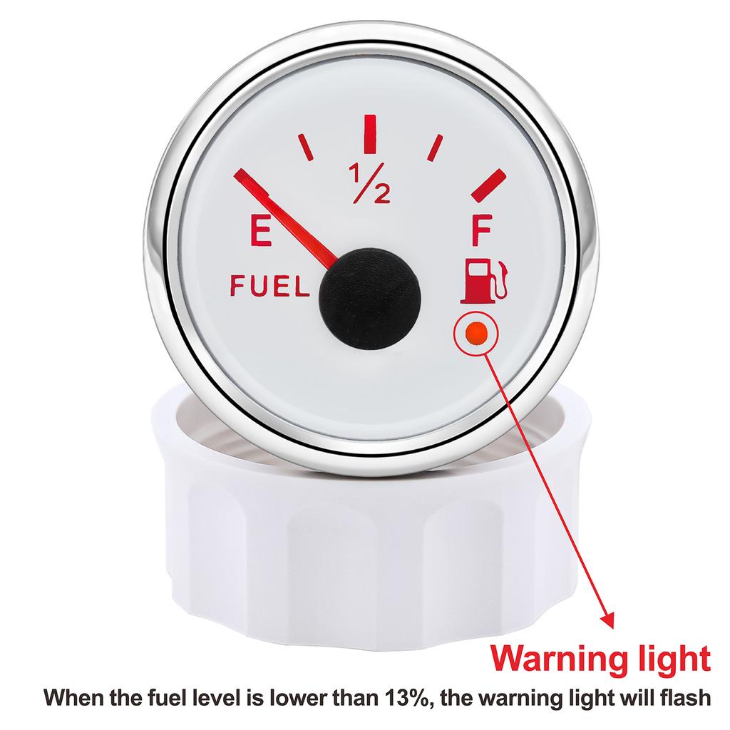 Car Marine Boat Boost Alarm Gauge 2‘’ 52mm Oil Pressure Meter Water Level Fuel Temperature 12V 24V Voltmeter Accessories Meter