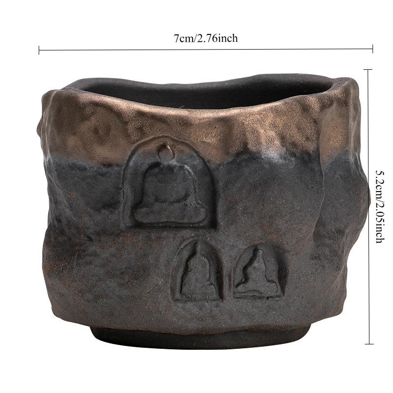 Retro Vergoldete Eisenglasur Dunhuang Tasse Teetasse Meistertasse Antike Frühgebrannte Handgefertigte Keramik Teetasse Kung Fu Tee