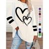 T-shirt da Donna Taglie Forti, Maglia Casual a Girocollo Manica Lunga con Stampa a Cuore, Abbigliamento da Donna Taglie Forti all'Ingrosso