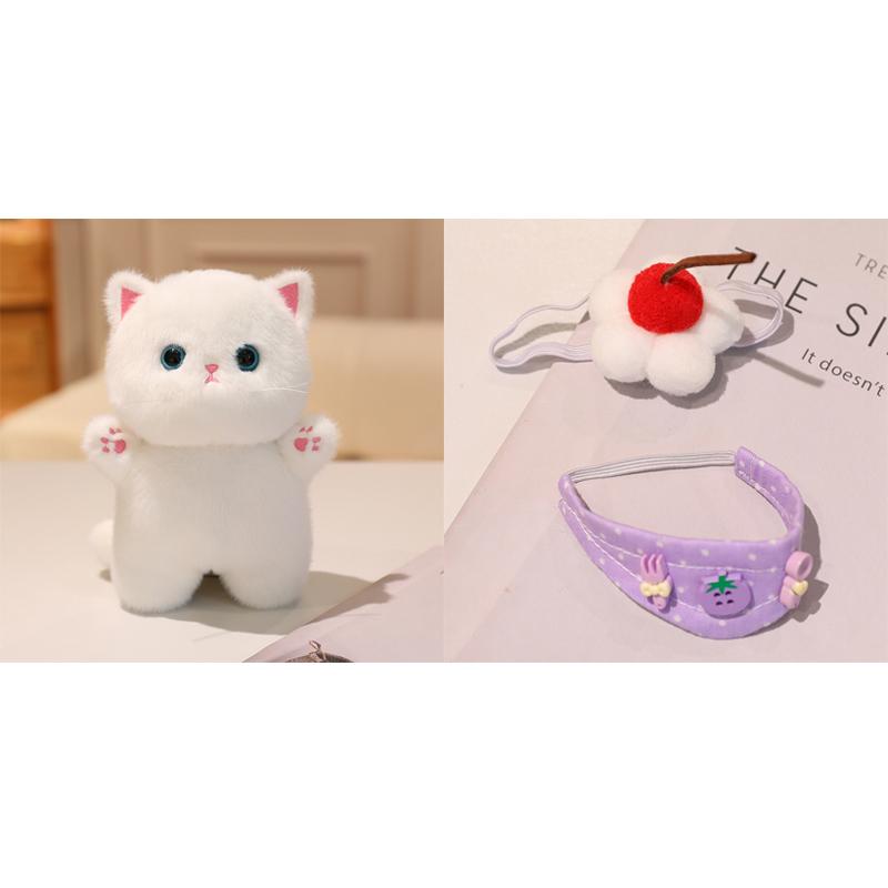 1Pc 20CM Kawaii Cat Plush Doll Toy Cartoon Ragdoll Cat Lucky Cat Siamese Cat with Accessories Stuffed Soft Animal Doll Gifts