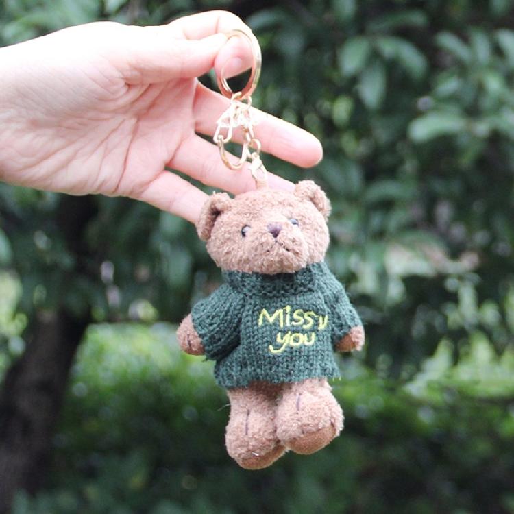 Sweater Little Bear Toy Pendant Keychain for Valentines Day Decor Craft Supplies