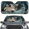 1Pcs Playful Design Car Windshield Sun Shade With 4 Free Suction Cups, For SUV, Easy Installation, Interior Sunshade